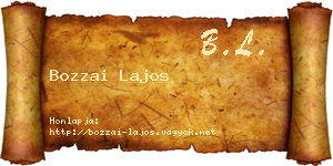 Bozzai Lajos névjegykártya